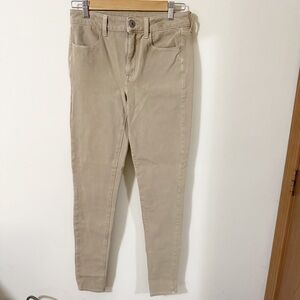 American Eagle Womens Hi Rise Jegging Tan Jeans Denim Size 6 X-LONG